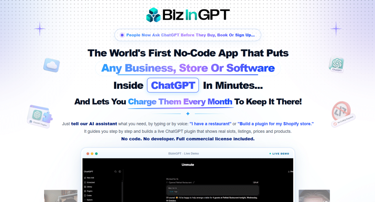 BizInGPT OTO and full funnel pricing