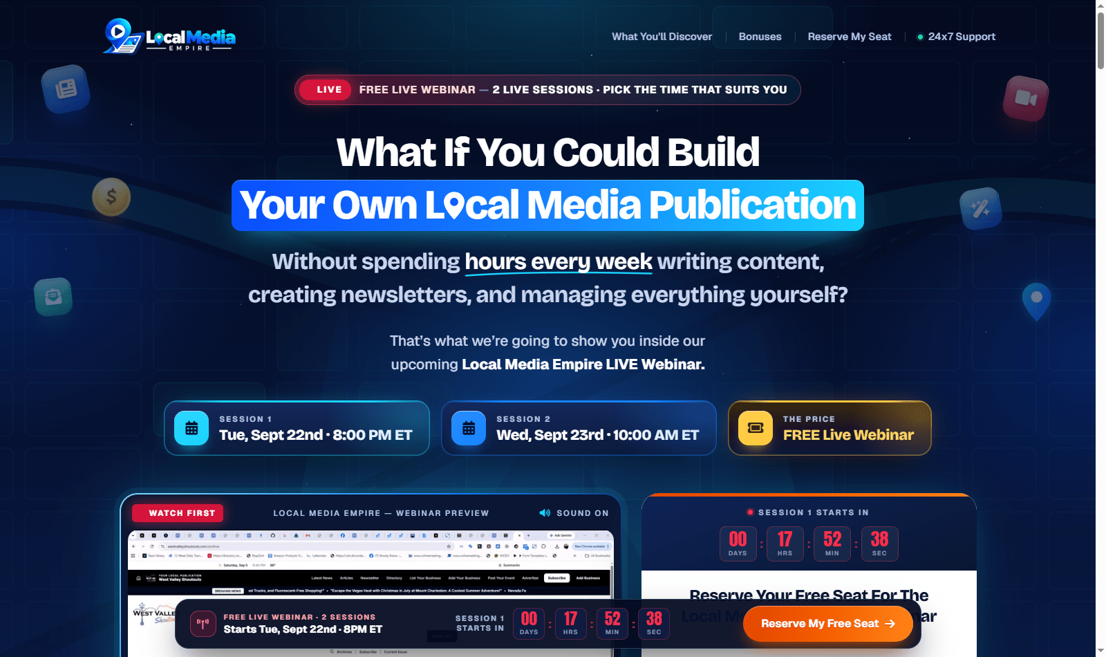 Local Media Empire OTO and funnel