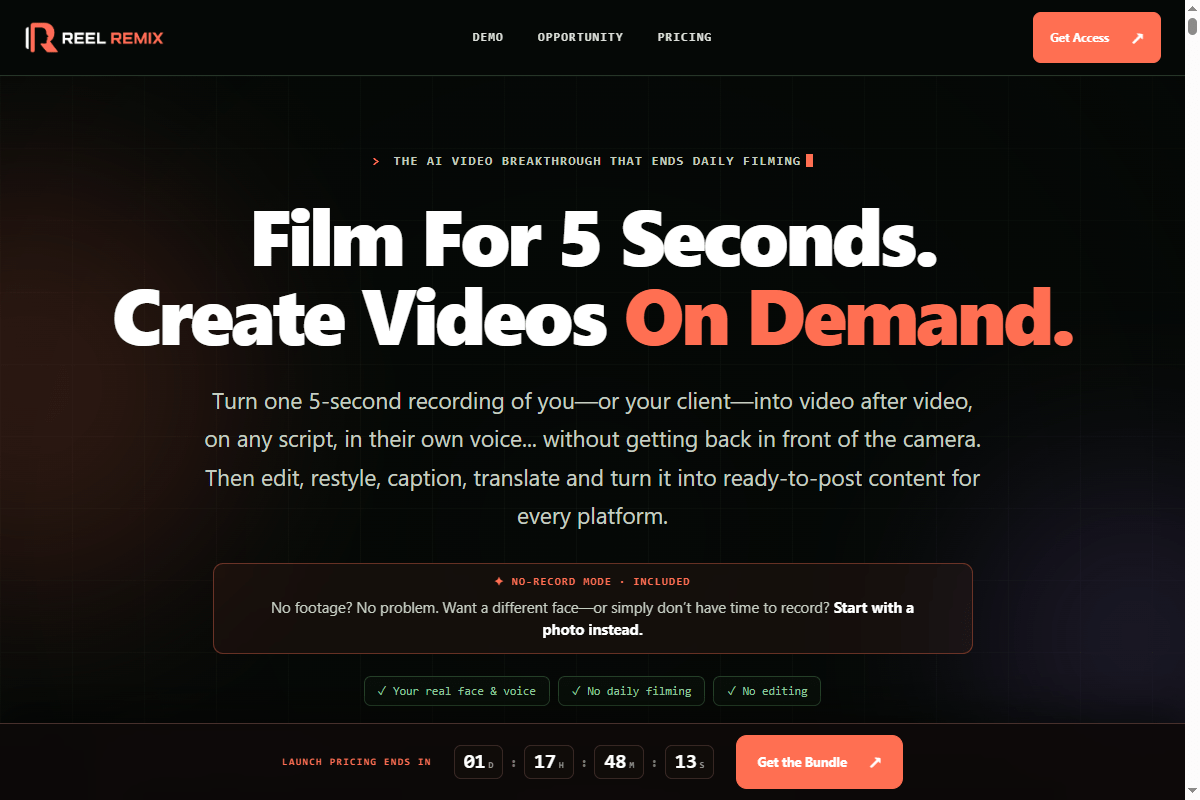 Reel Remix sales page